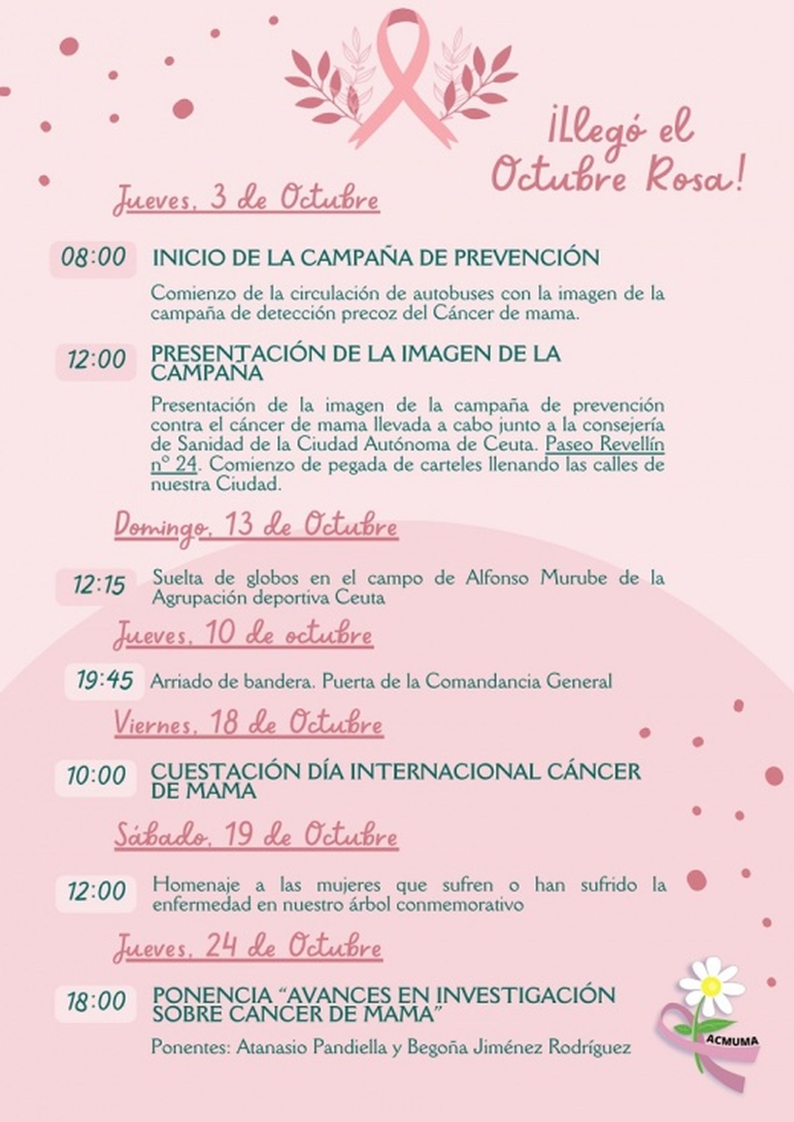 Campaña ACMUMA octubre 2024 | FOTO CEDIDA ACMUMA