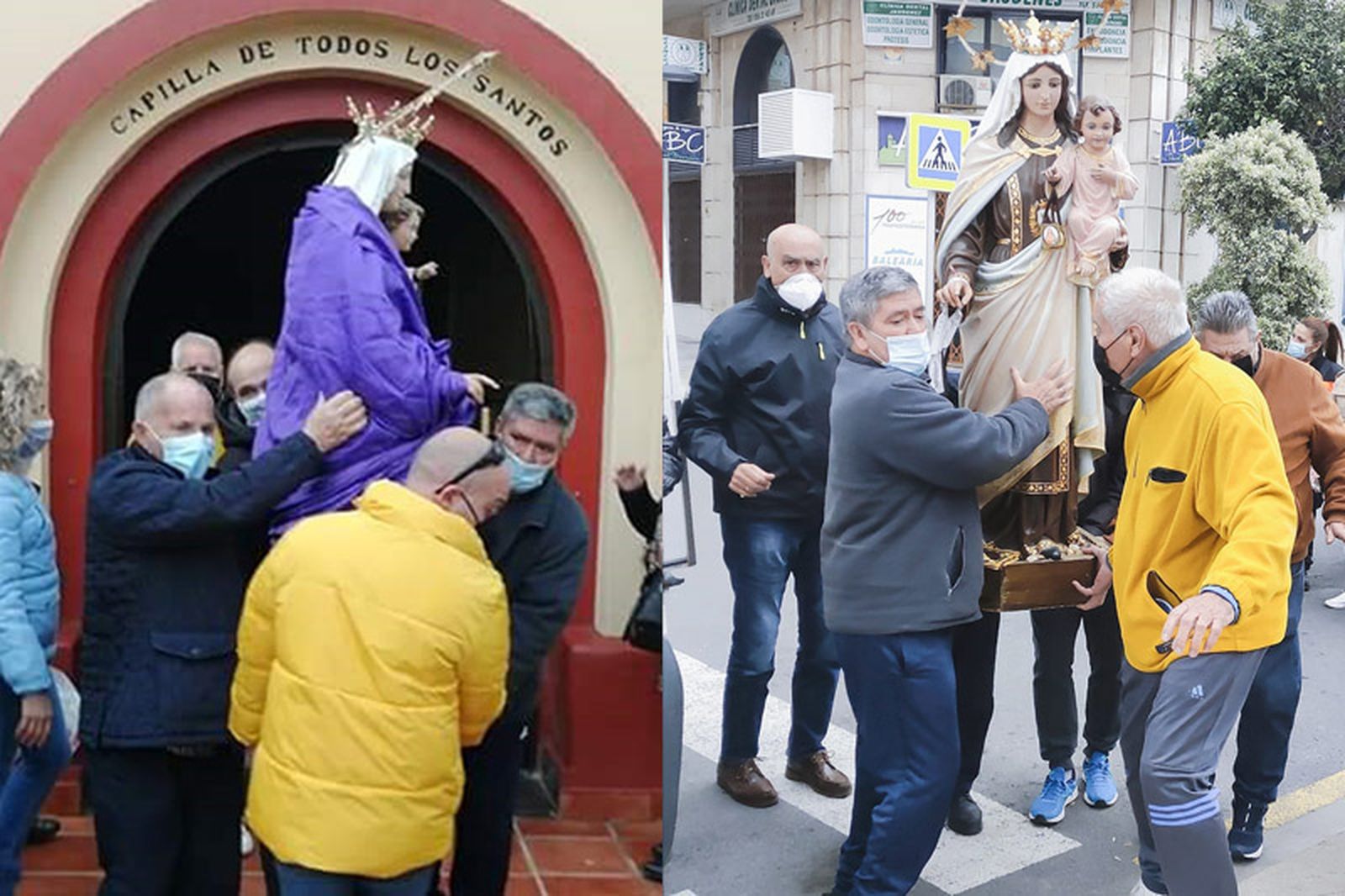 Traslado de la imagen de la Virgen en febrero de 2021/FOTO CEDIDA