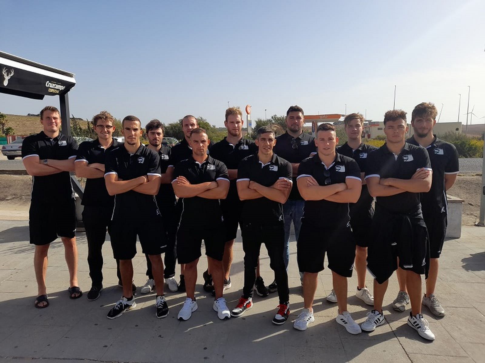 Los jugadores del cuadro ceutí, en Sevilla. / FOTO CEDIDA