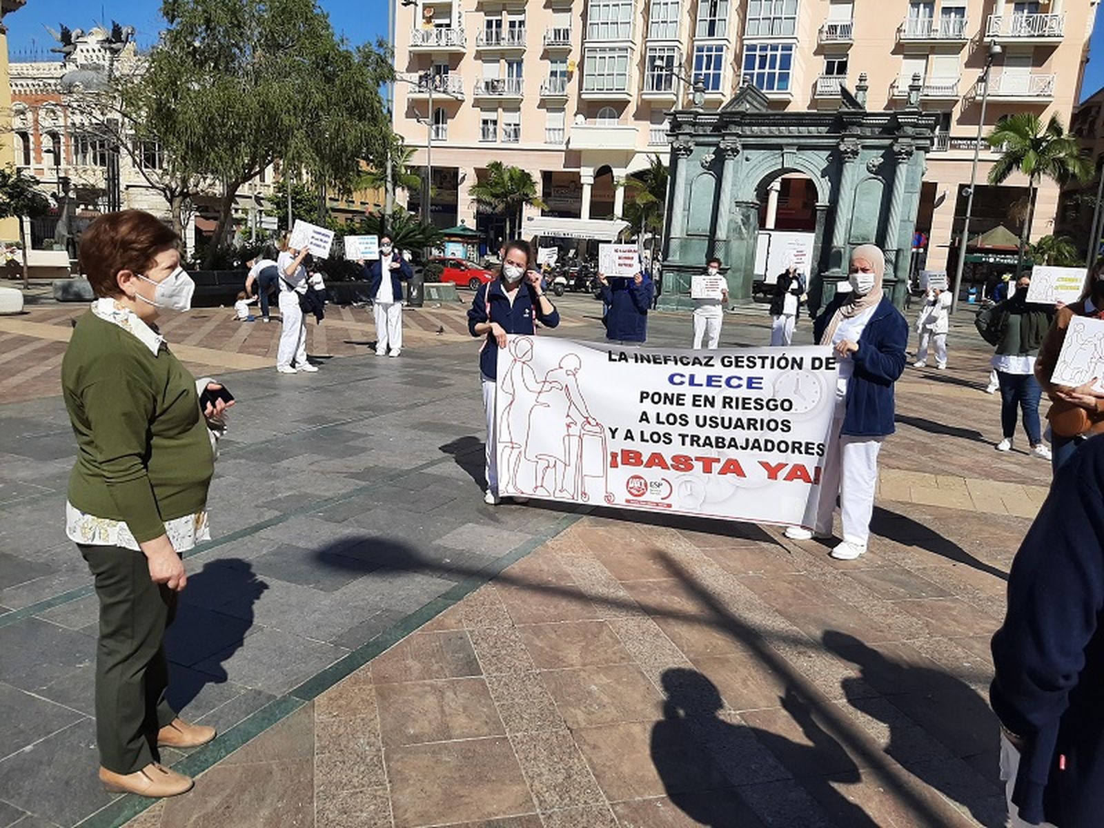 Manifestación de trabajadoras de Clece. / FOTO ARCHIVO