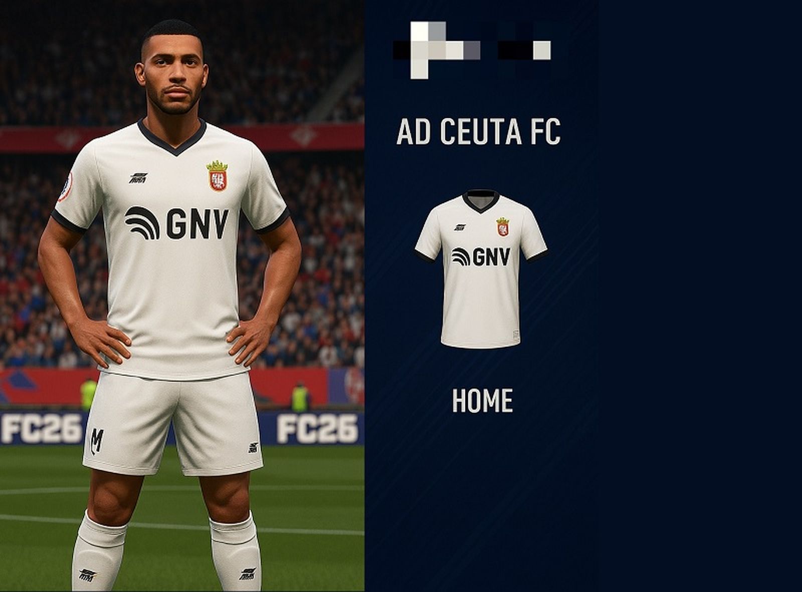 Recreación de como podría verse la AD Ceuta FC en el EA Sports FC 26