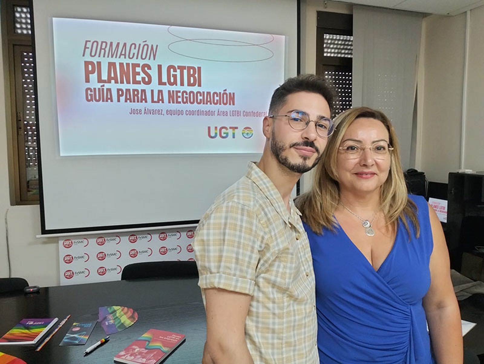 José Álvarez, junto a la secretaria general de UGT en Ceuta, Yolanda Aparicio/FOTO EL PUEBLO