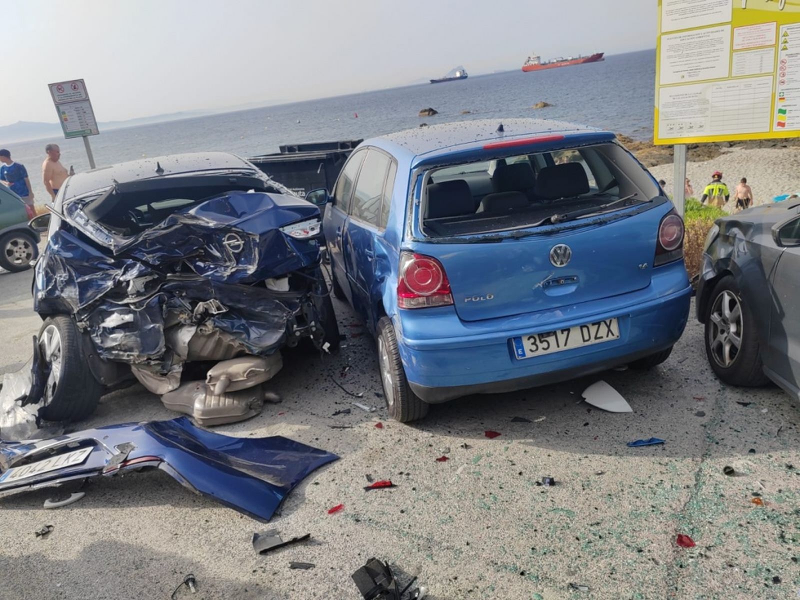 Vehículos implicados en el accidente del pasado sábado/FOTO REDUAN