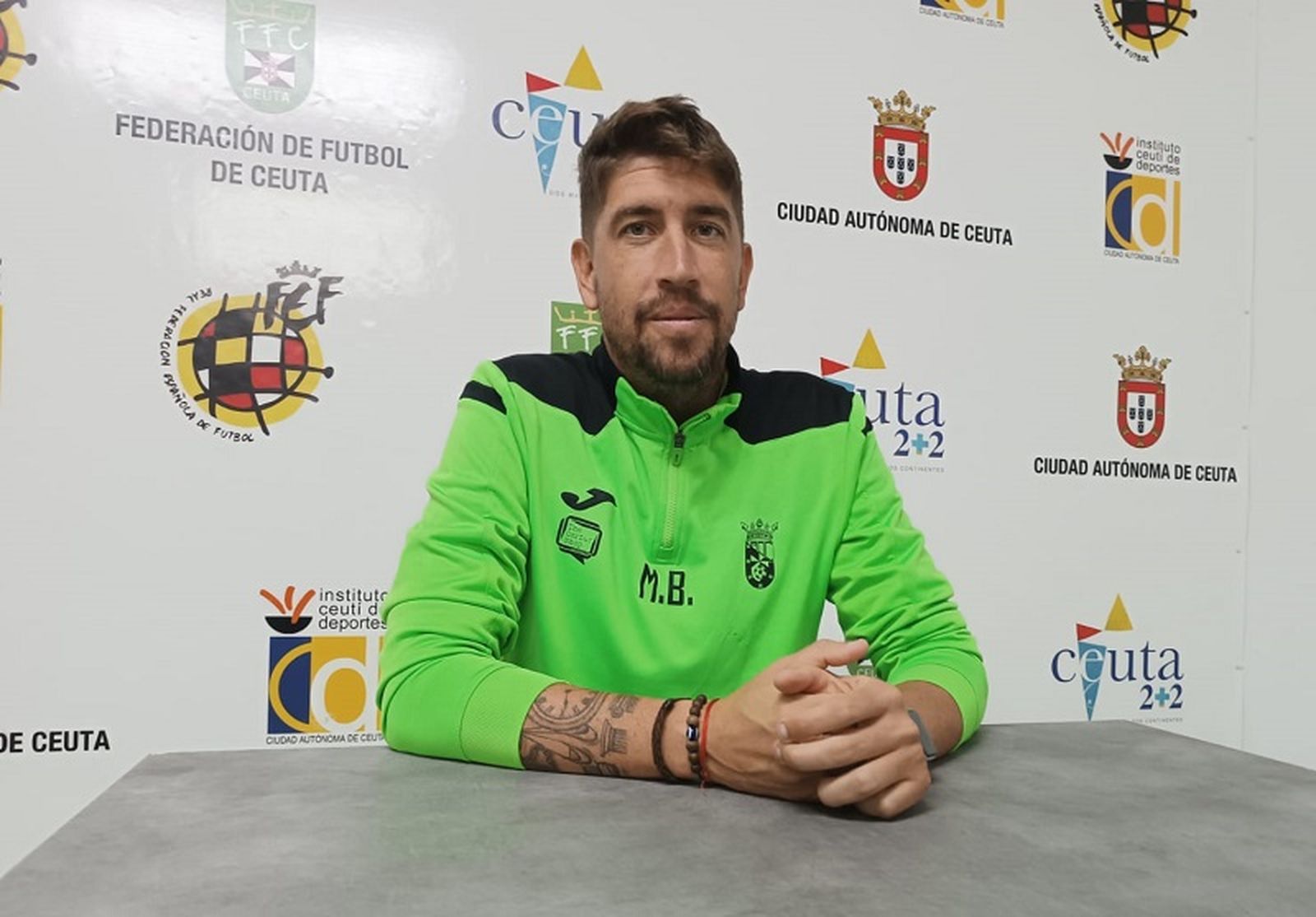 Berlanga, este jueves tras el entrenamiento matutino en el ‘Martínez -Pirri-’. / FOTO D. VICENTE