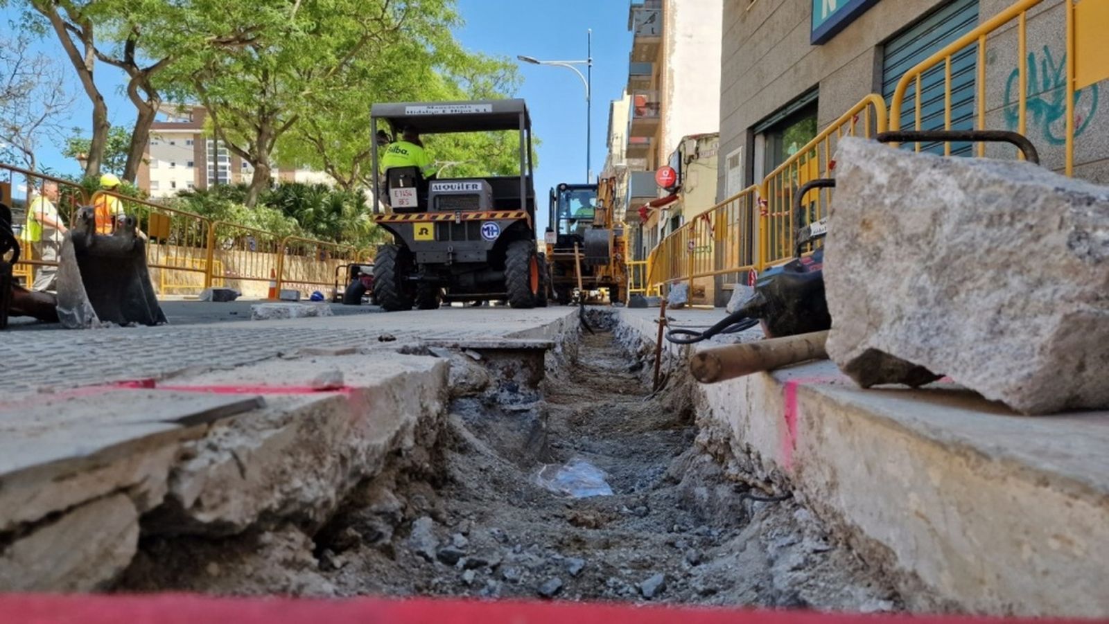 Obras junto al mercado de Hadú. / FOTO EL PUEBLO