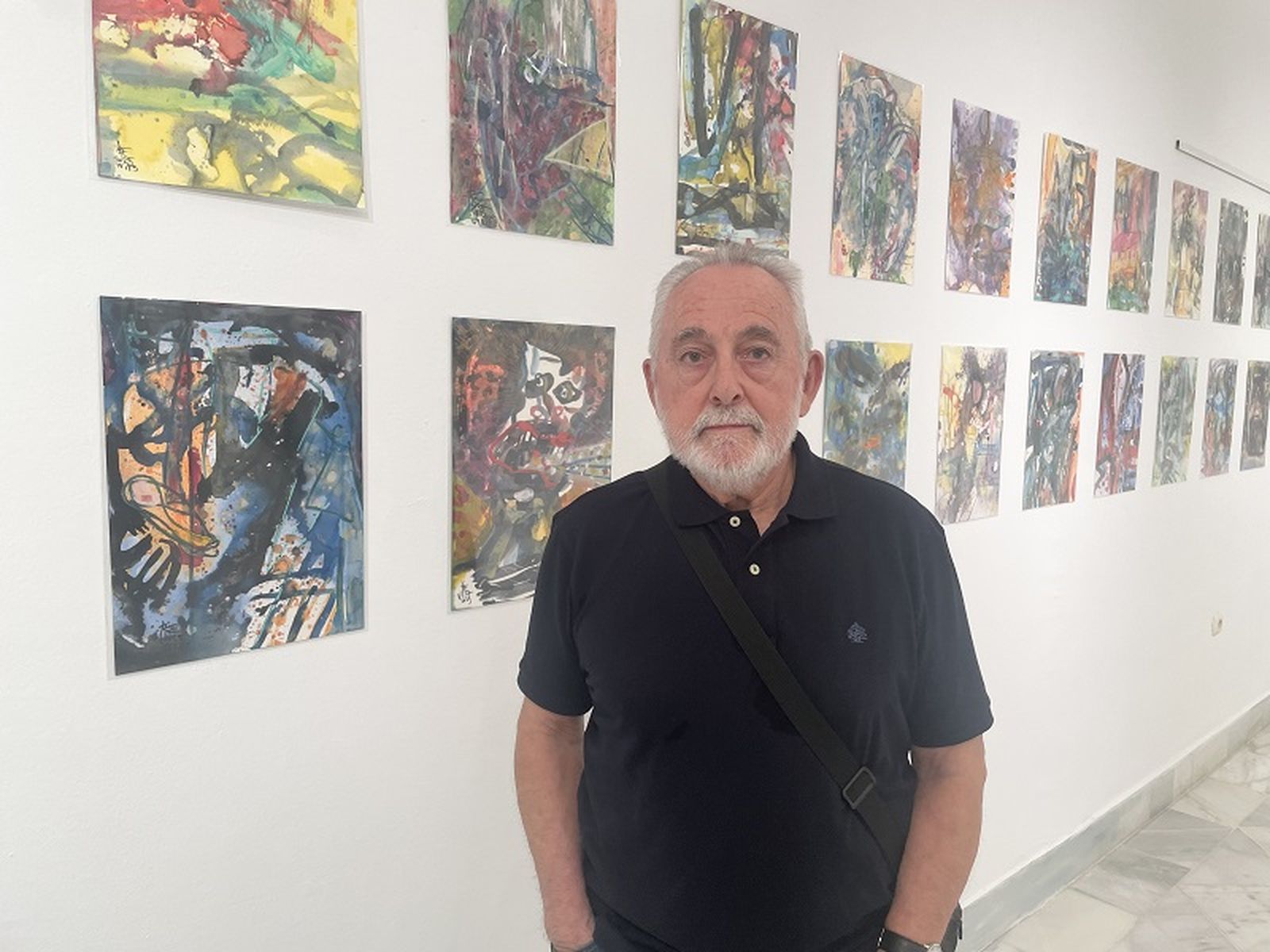 Pedro Eguiluz, en la inauguración de su exposición | FOTO REDUAN