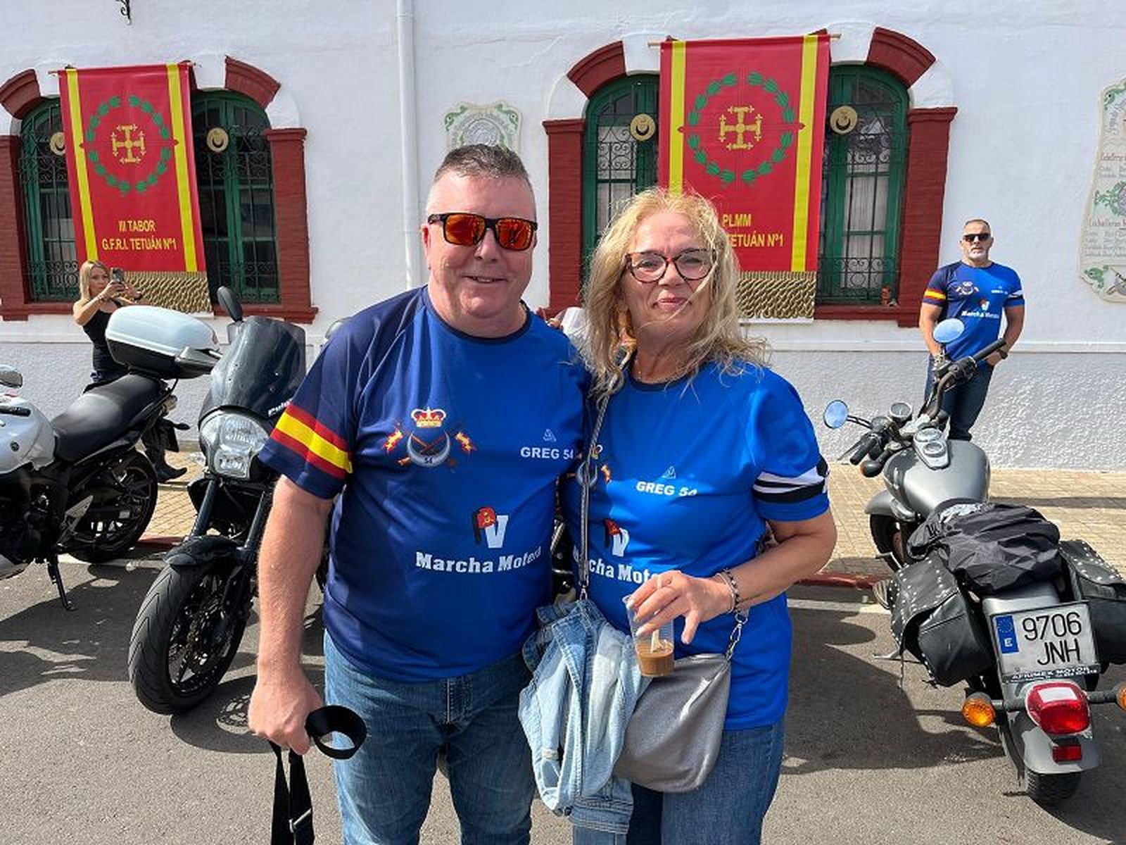 Silvia junto a un compañero motero./ FOTO NICOL'S