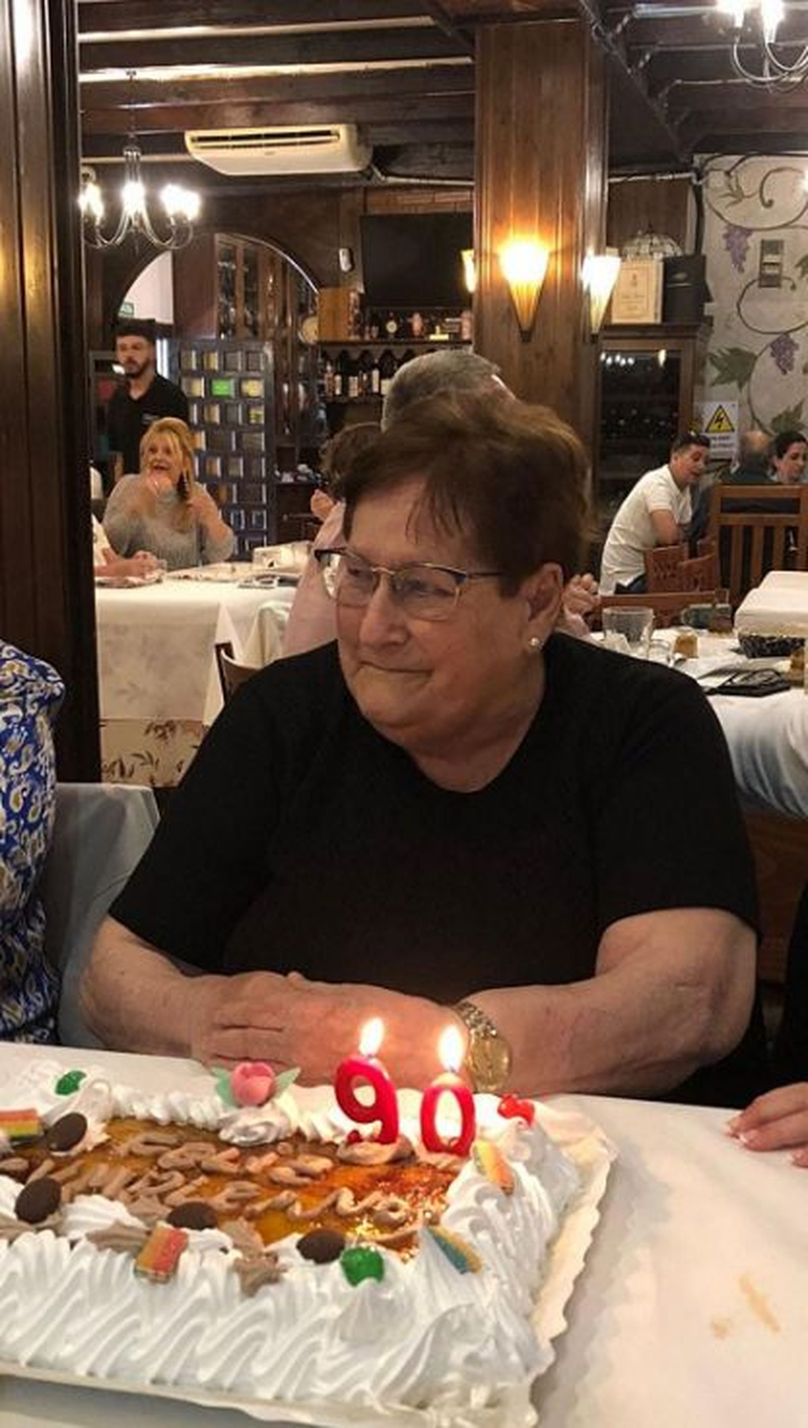 Antonia López en su 90 cumpleaños./ FOTO CEDIDA