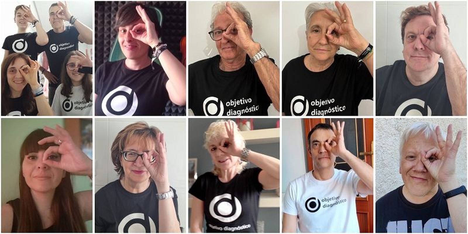 Miembros de la asociación haciendo el gesto representativo./ FOTO CEDIDA