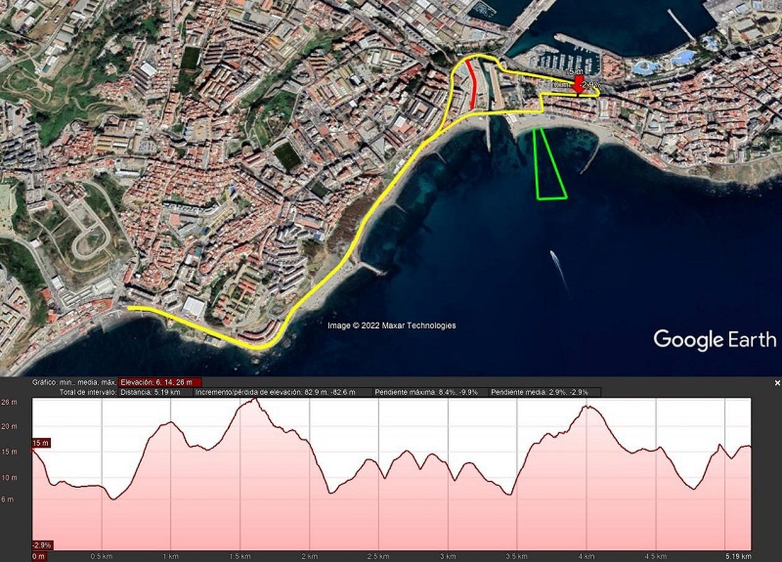 Estas son las zonas en donde se desarrollará la competición este domingo. / FOTO CEDIDA