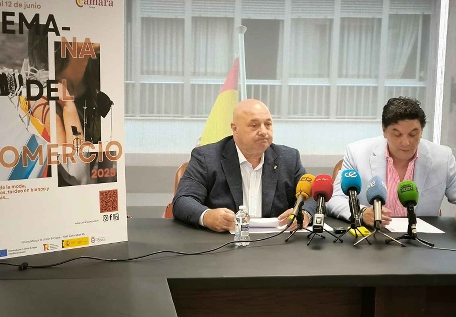 Cecchi y Mollinedo este lunes presentando la 'Semana del Comercio' en junio. / FOTO NICOL'S