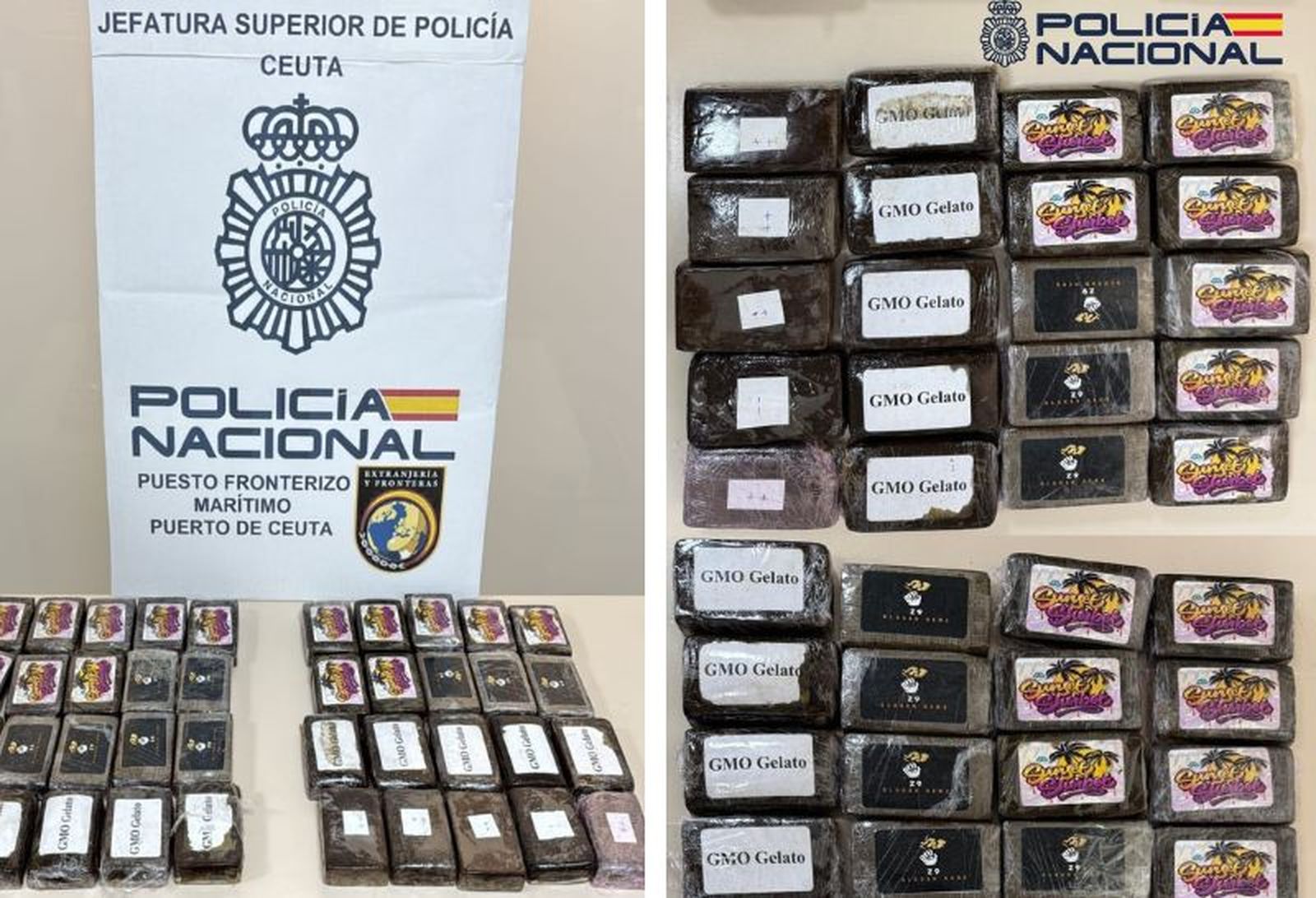 Droga incautada. / FOTO CUERPO NACIONAL DE POLICÍA