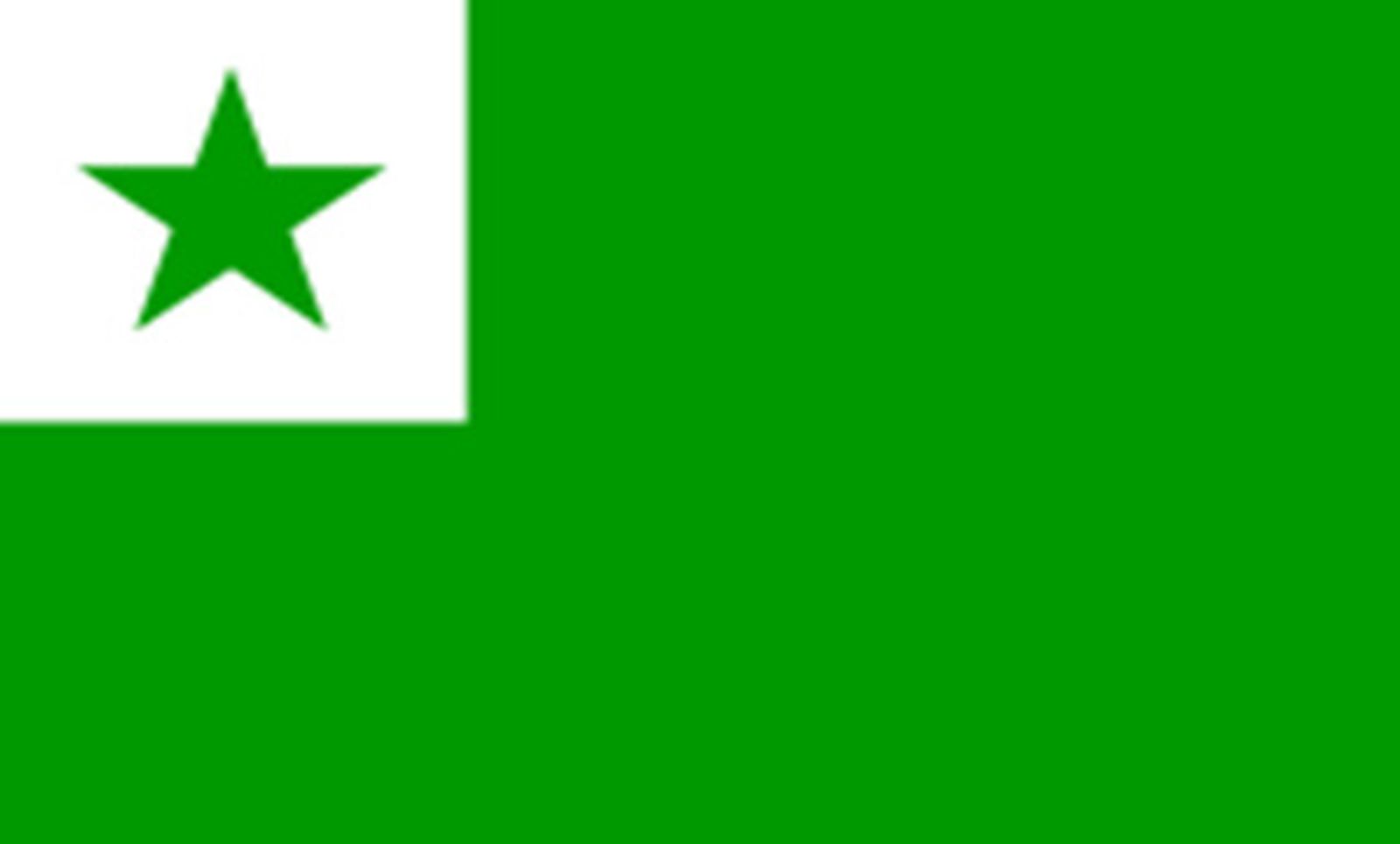 Bandera del Esperanto, cuadro y estrella en verde. / FOTO CEDIDA