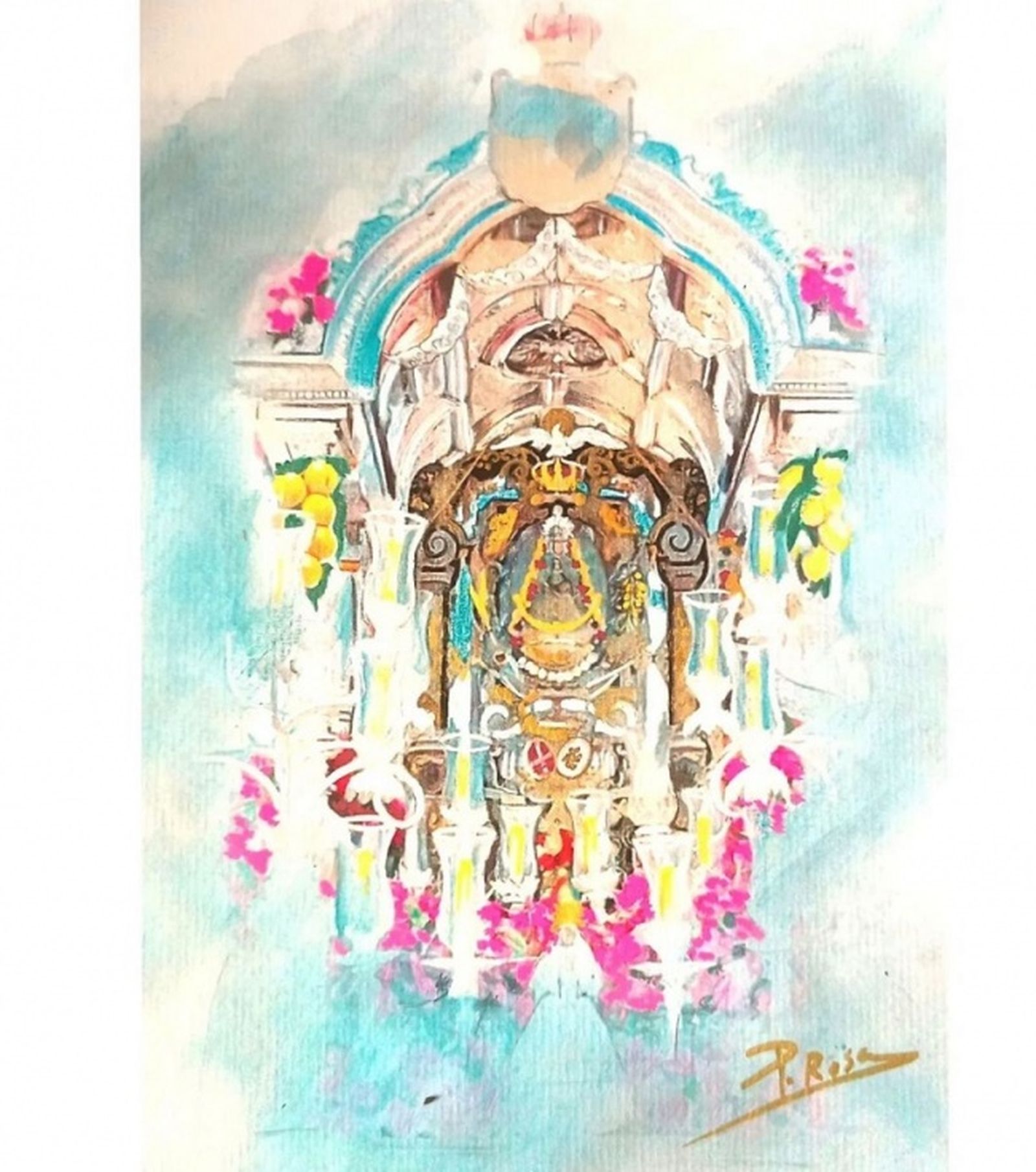 Carreta de Triana, acuarela de Pablo Rosa | FOTO CEDIDA